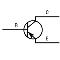 PNPトランジスタの回路図記号